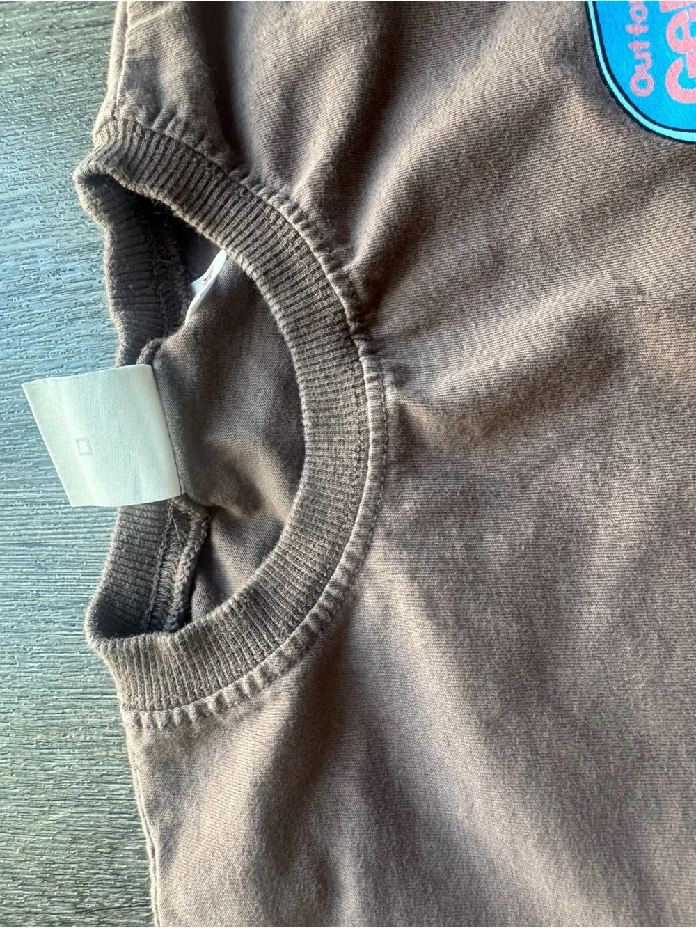Zara Brown Tee with Blue & Pink Gelato Graphic - Picture 3 of 4